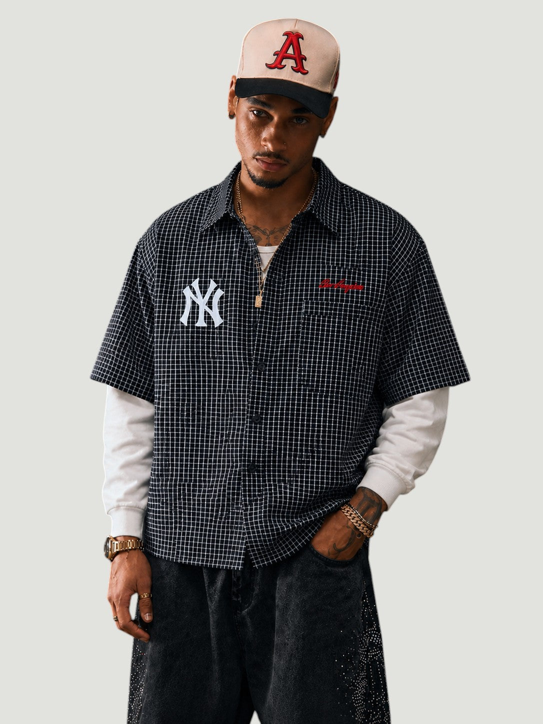 Camicia Maniche Lunghe Vintage New York Yankees