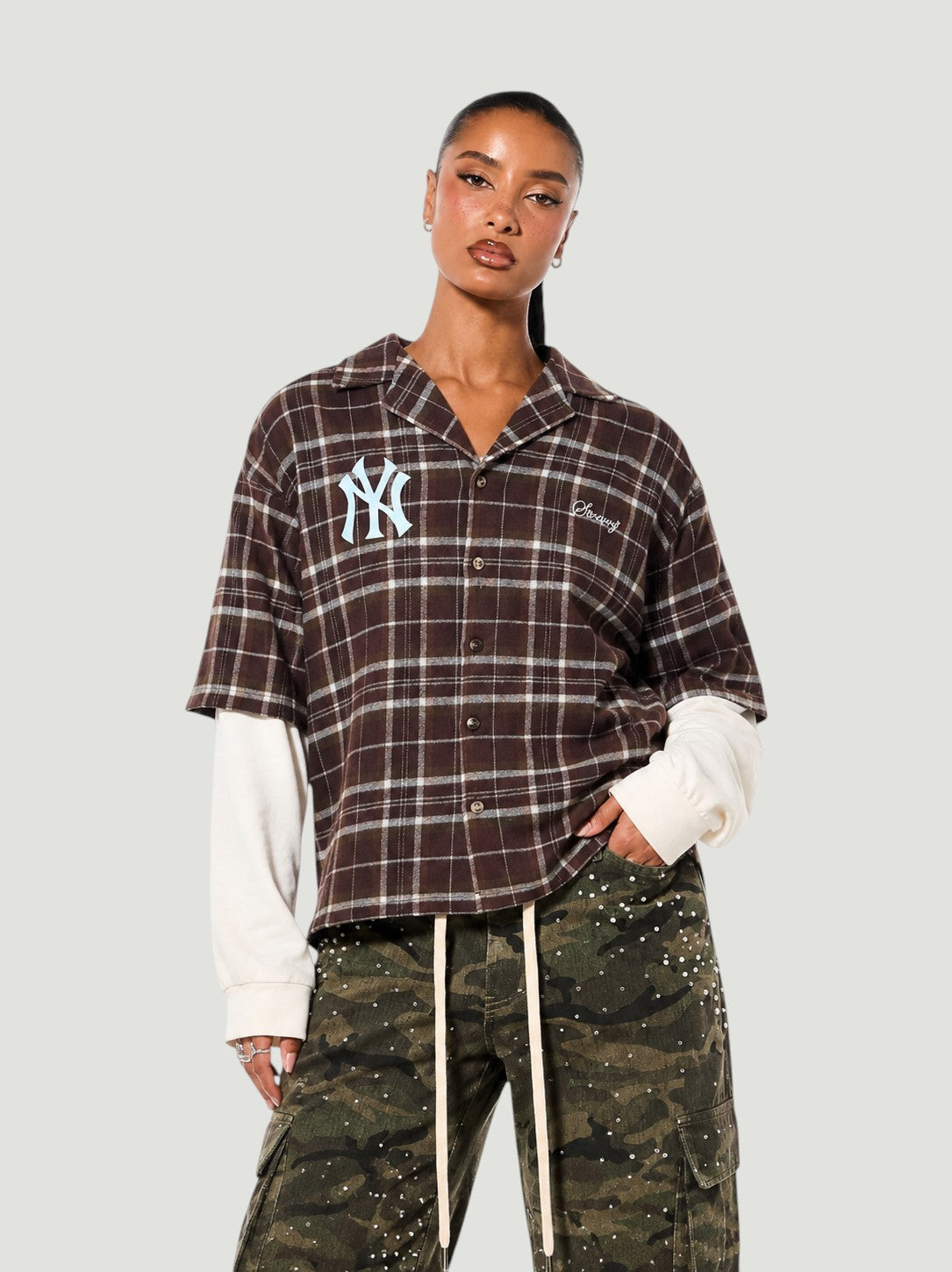 Camicia Maniche Lunghe Vintage New York Yankees