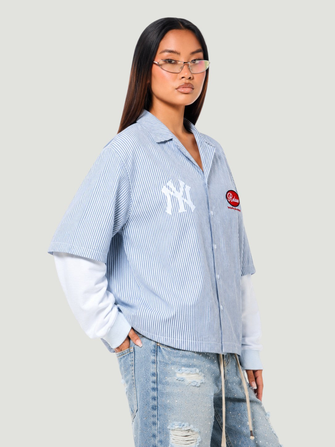 Camicia Maniche Lunghe Vintage New York Yankees
