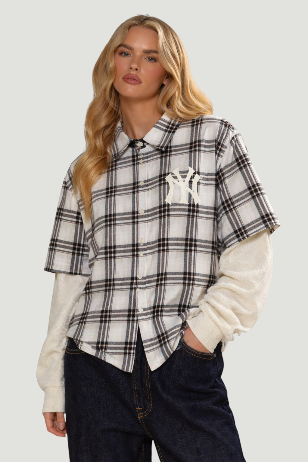 Camicia Maniche Lunghe Vintage New York Yankees